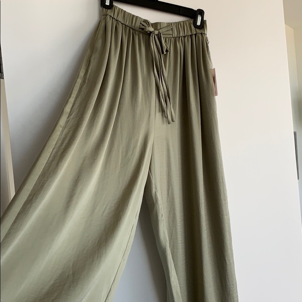 Forever21 sage green wide trousers